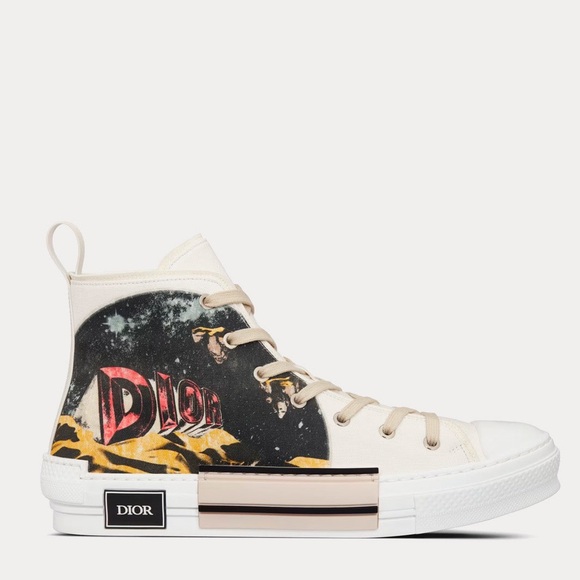 DIOR B23 White Canvas with AsteroDior Signature High Top Sneakers - Picture 1 of 16